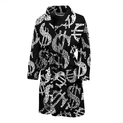 Money Pattern Print Design 02 Men Bathrobe-JORJUNE.COM