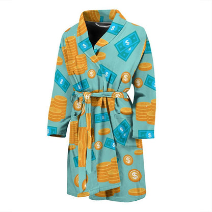 Money Pattern Print Design 03 Men Bathrobe-JORJUNE.COM