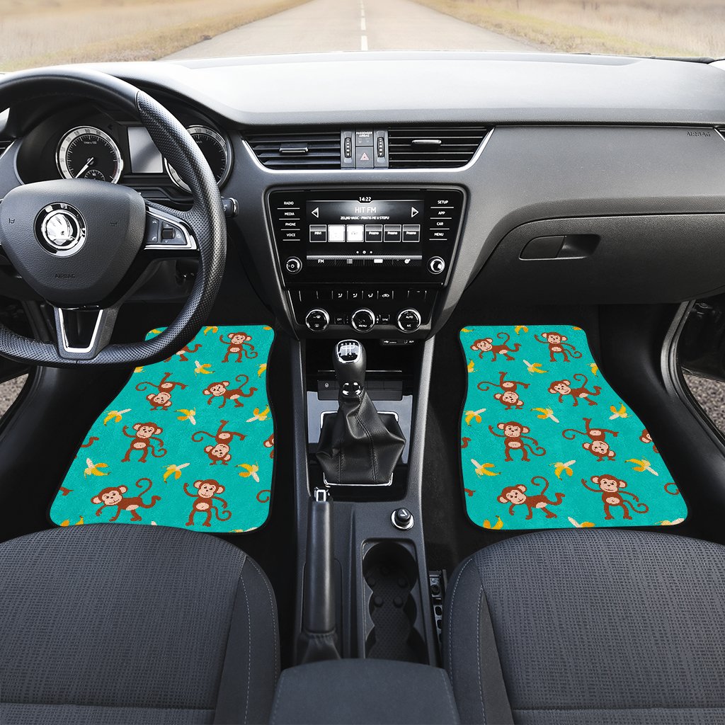 Monkey Banana Design Themed Print Car Floor Mats