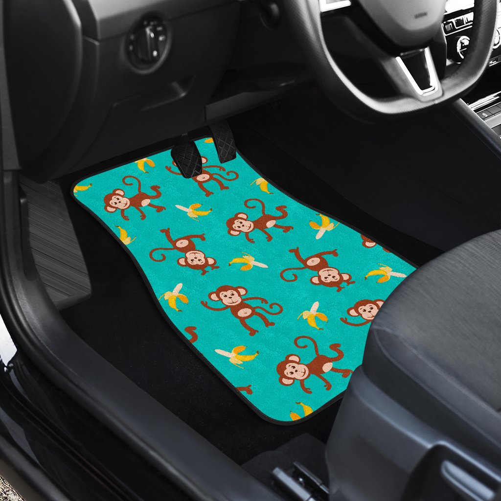 Monkey Banana Design Themed Print Car Floor Mats