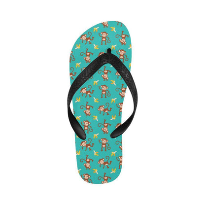 Monkey Banana Design Themed Print Flip Flops-JTAMIGO.COM