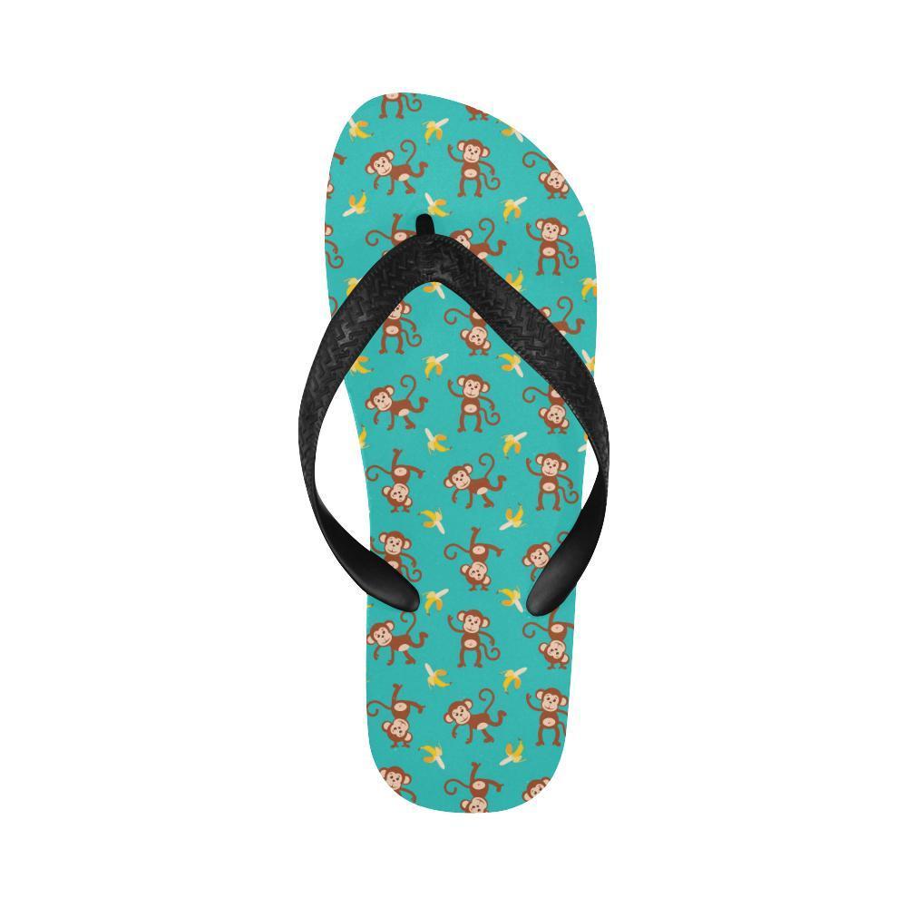 Monkey Banana Design Themed Print Flip Flops-JTAMIGO.COM