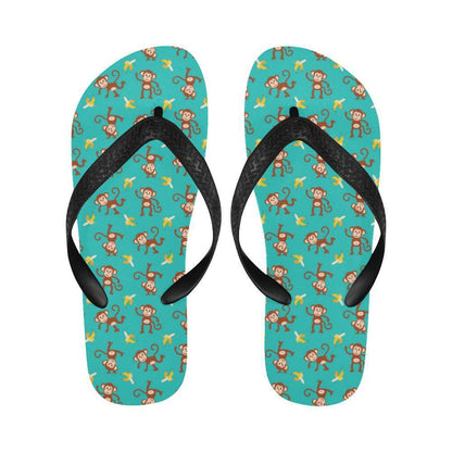 Monkey Banana Design Themed Print Flip Flops-JTAMIGO.COM