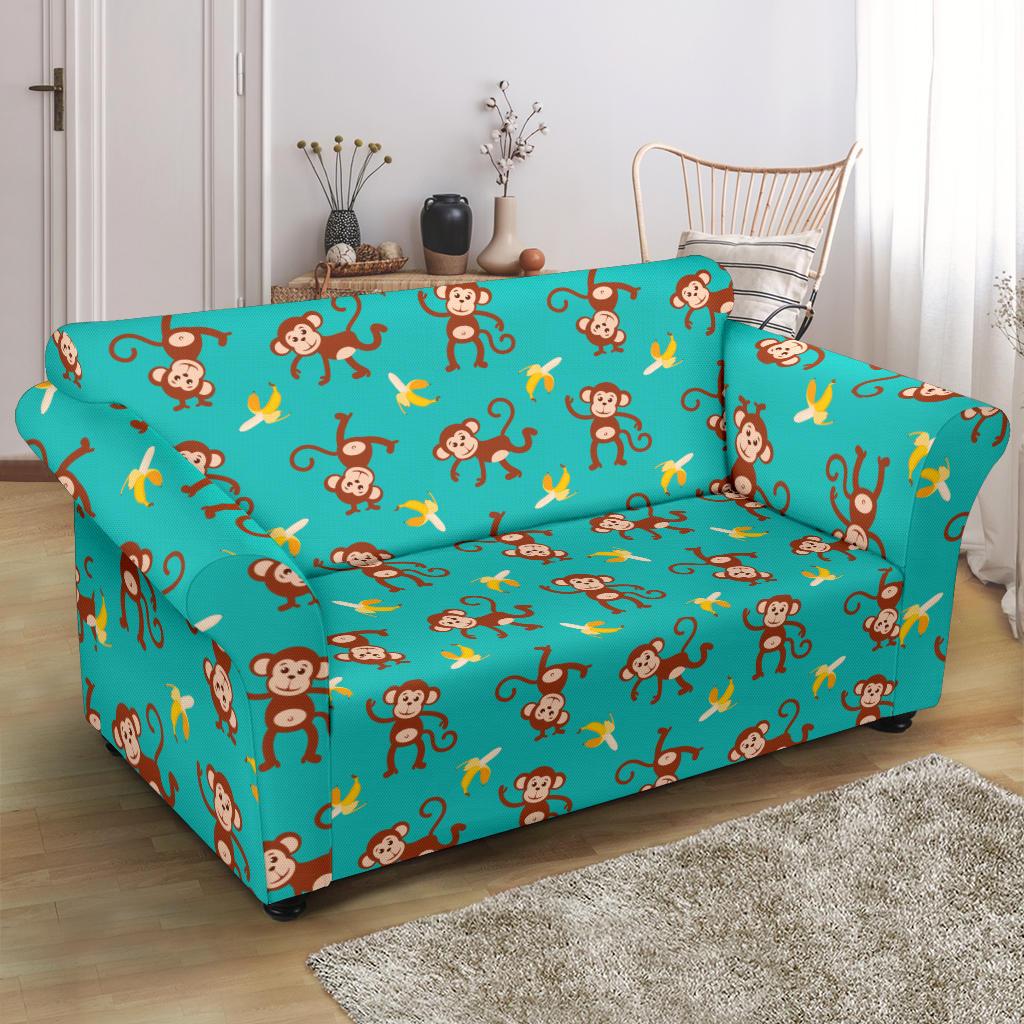 Monkey Banana Design Themed Print Loveseat Slipcover-JTAMIGO.COM