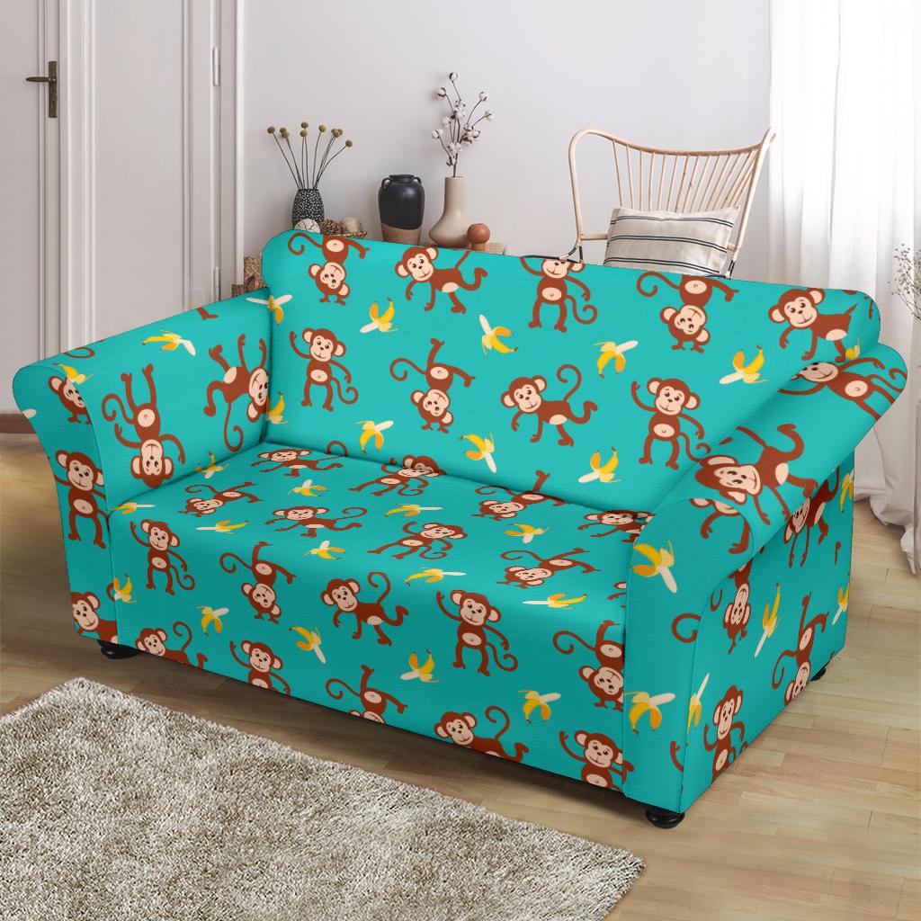 Monkey Banana Design Themed Print Loveseat Slipcover-JTAMIGO.COM