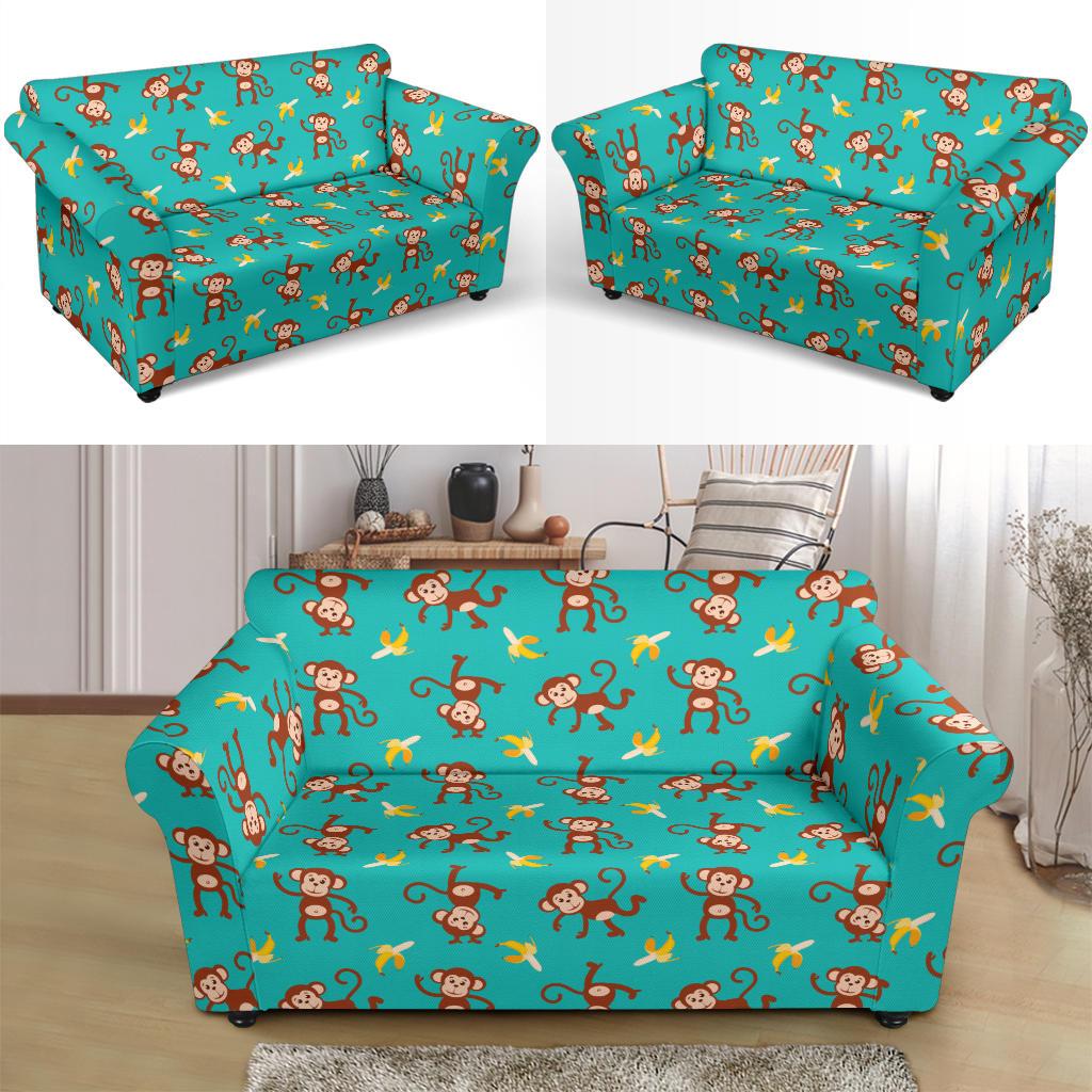 Monkey Banana Design Themed Print Loveseat Slipcover-JTAMIGO.COM