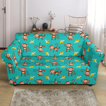 Monkey Banana Design Themed Print Loveseat Slipcover-JTAMIGO.COM