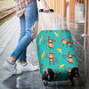 Monkey Banana Design Themed Print Luggage Cover Protector