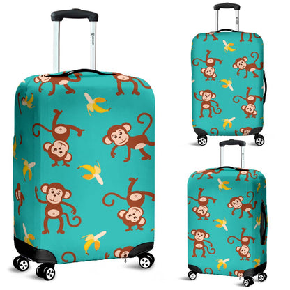 Monkey Banana Design Themed Print Luggage Cover Protector