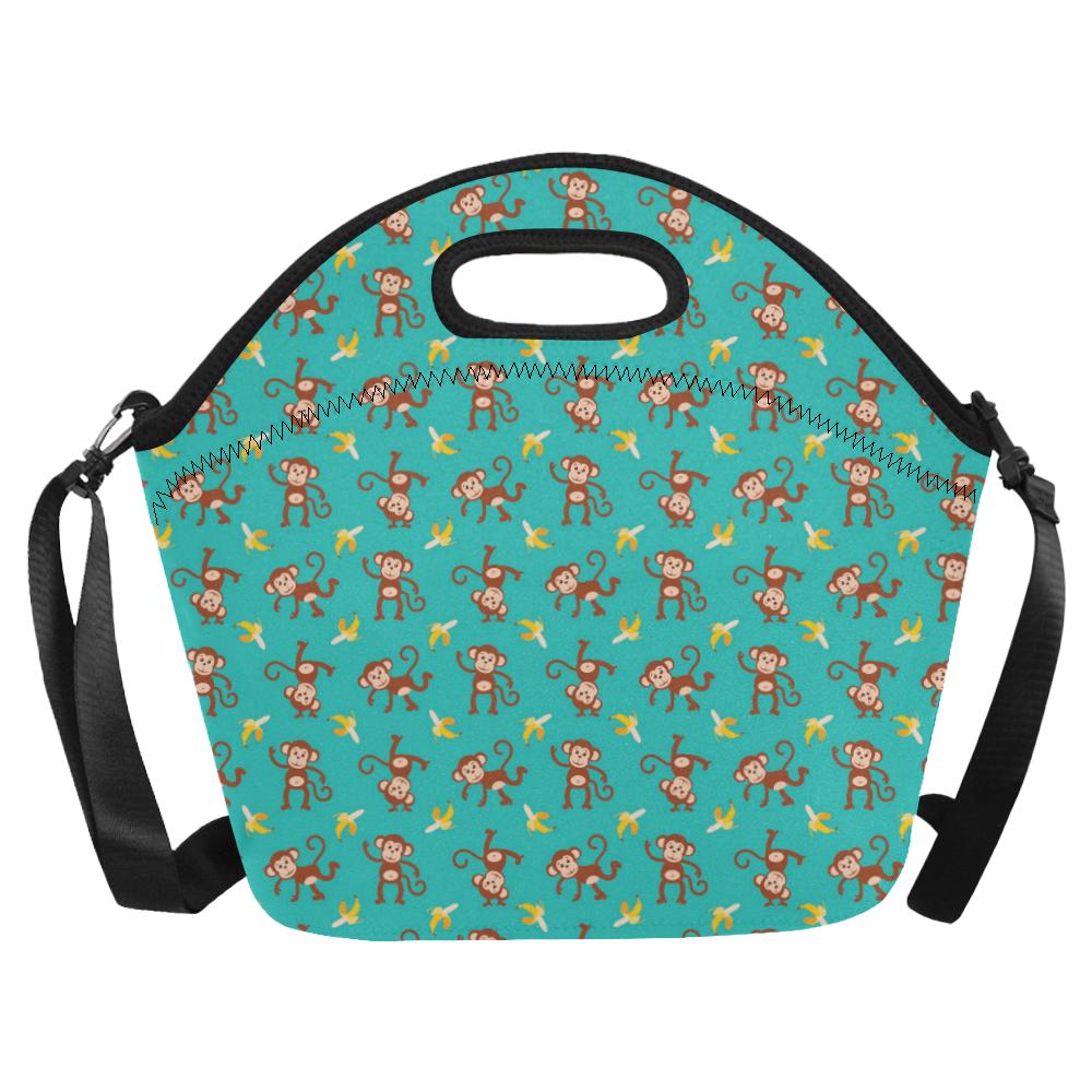 Monkey Banana Design Themed Print Neoprene Lunch Bag (Model 1669)(Large)-JTAMIGO.COM