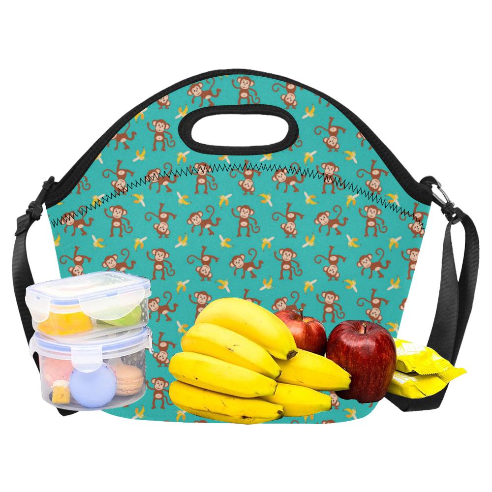 Monkey Banana Design Themed Print Neoprene Lunch Bag (Model 1669)(Large)-JTAMIGO.COM
