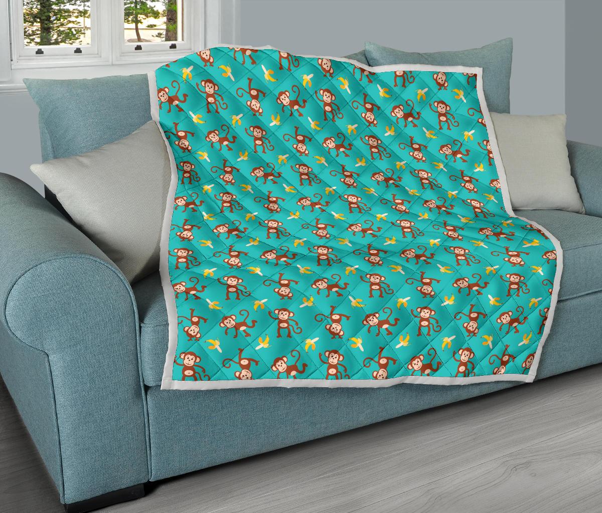 Monkey Banana Design Themed Print Premium Quilt-JTAMIGO.COM