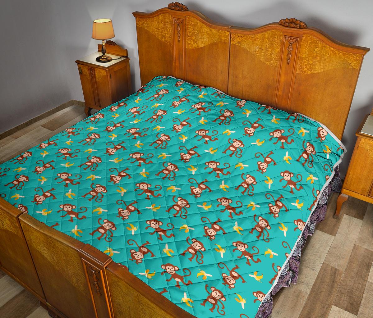 Monkey Banana Design Themed Print Premium Quilt-JTAMIGO.COM