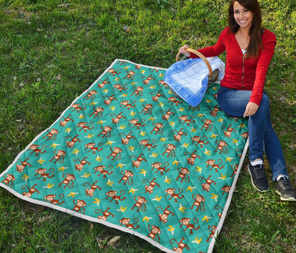 Monkey Banana Design Themed Print Premium Quilt-JTAMIGO.COM