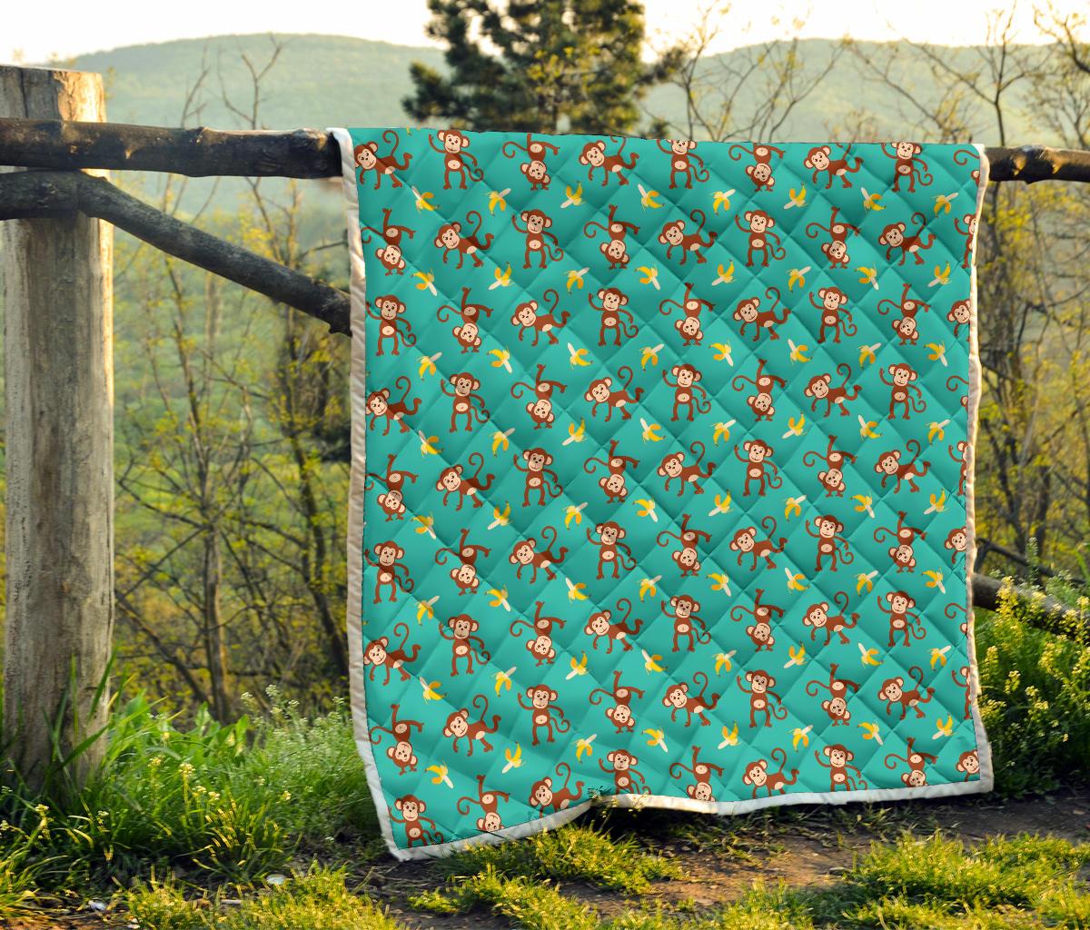 Monkey Banana Design Themed Print Premium Quilt-JTAMIGO.COM
