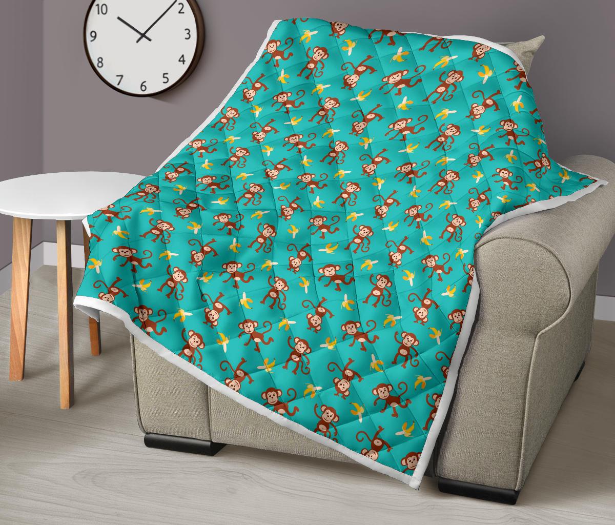 Monkey Banana Design Themed Print Premium Quilt-JTAMIGO.COM