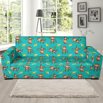 Monkey Banana Design Themed Print Sofa Slipcover-JTAMIGO.COM
