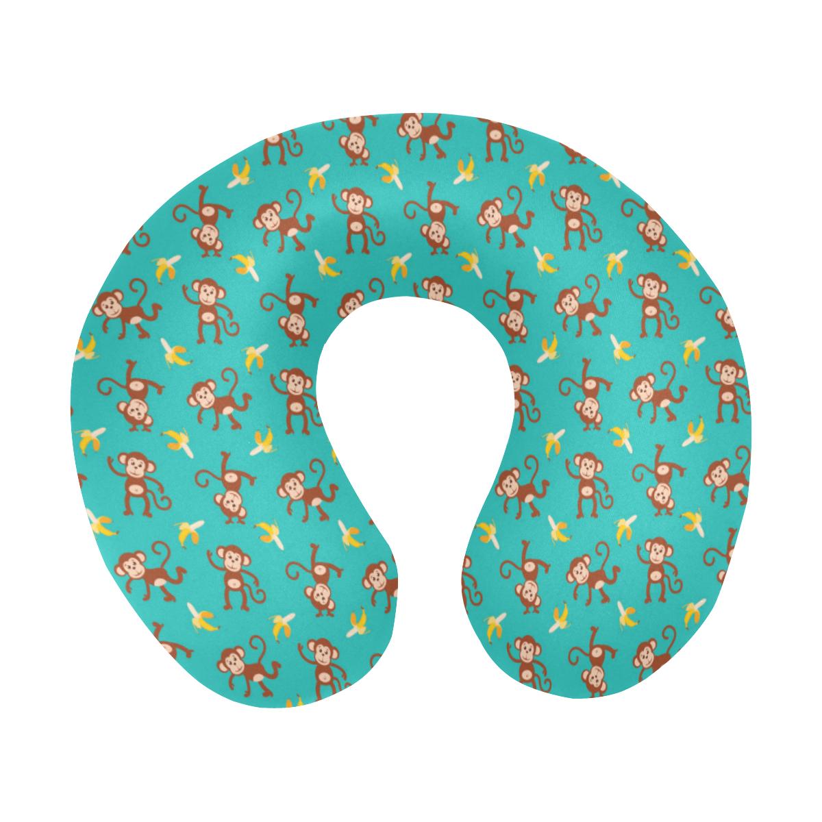 Monkey Banana Design Themed Print U-Shaped Travel Neck Pillow-JTAMIGO.COM