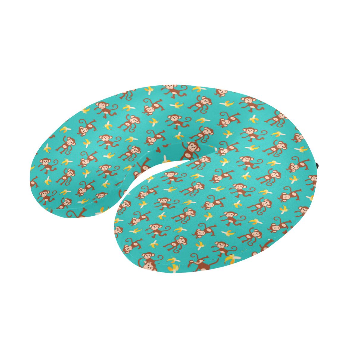 Monkey Banana Design Themed Print U-Shaped Travel Neck Pillow-JTAMIGO.COM