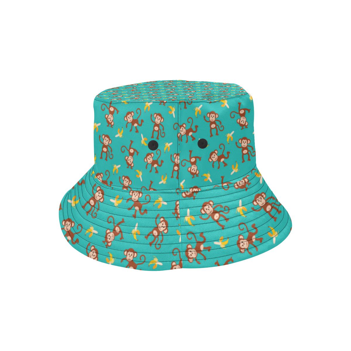 Monkey Banana Design Themed Print Unisex Bucket Hat