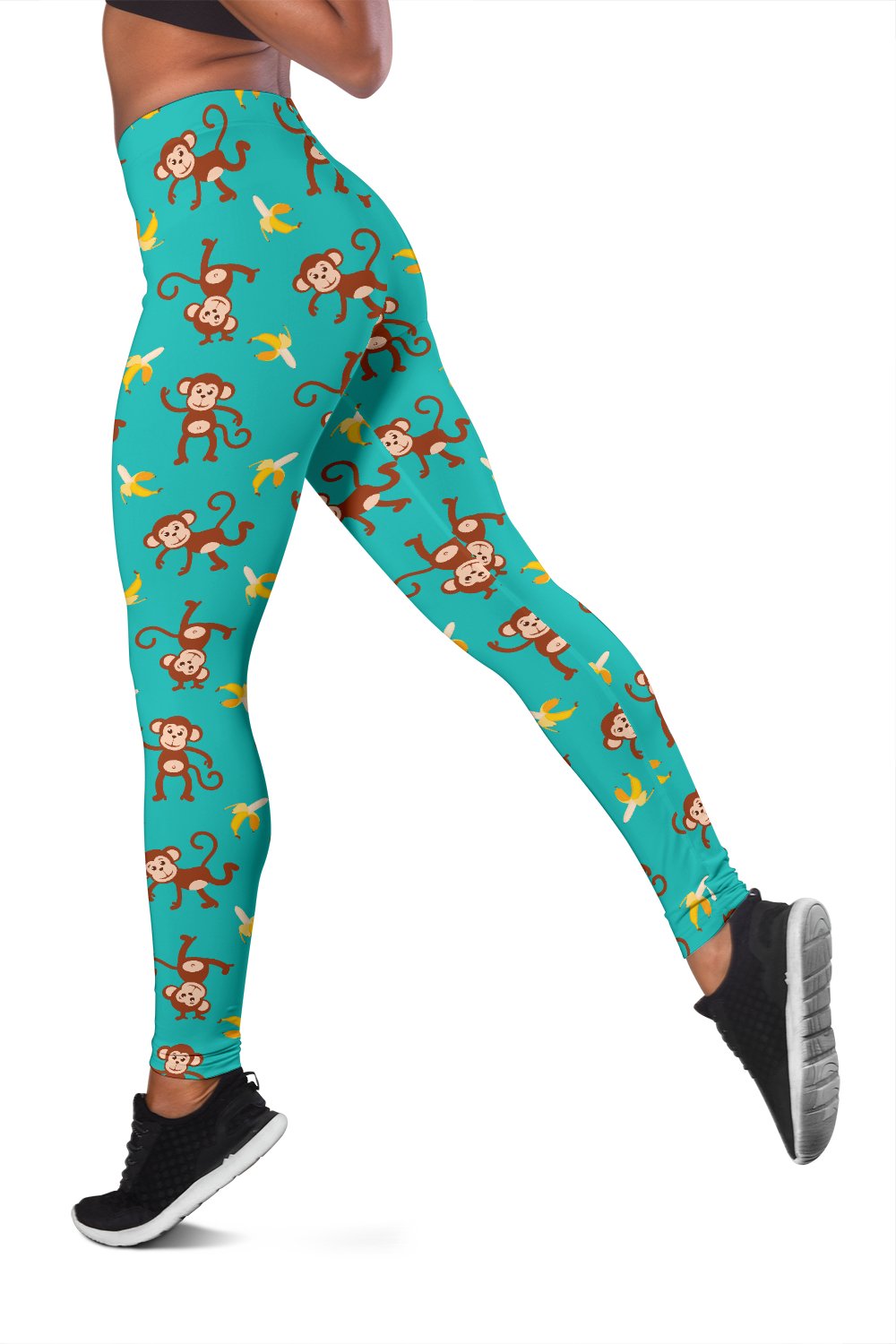 Monkey Banana Design Themed Print Women Leggings