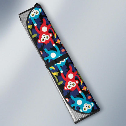 Monkey Colorful Design Themed Print Car Sun Shade For Windshield