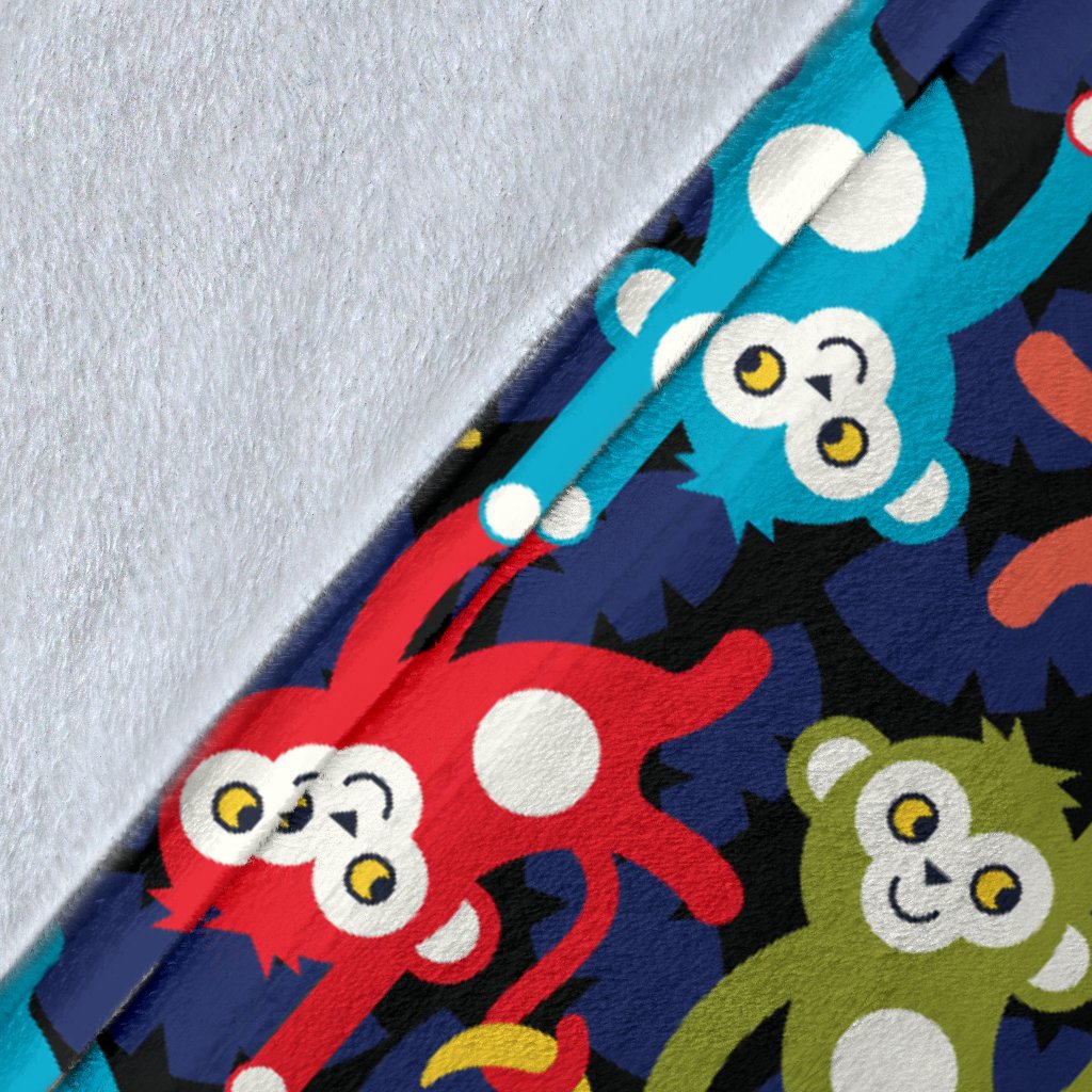 Monkey Colorful Design Themed Print Fleece Blanket