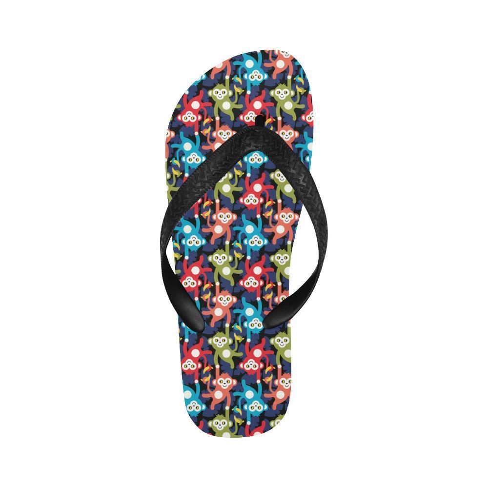 Monkey Colorful Design Themed Print Flip Flops-JTAMIGO.COM