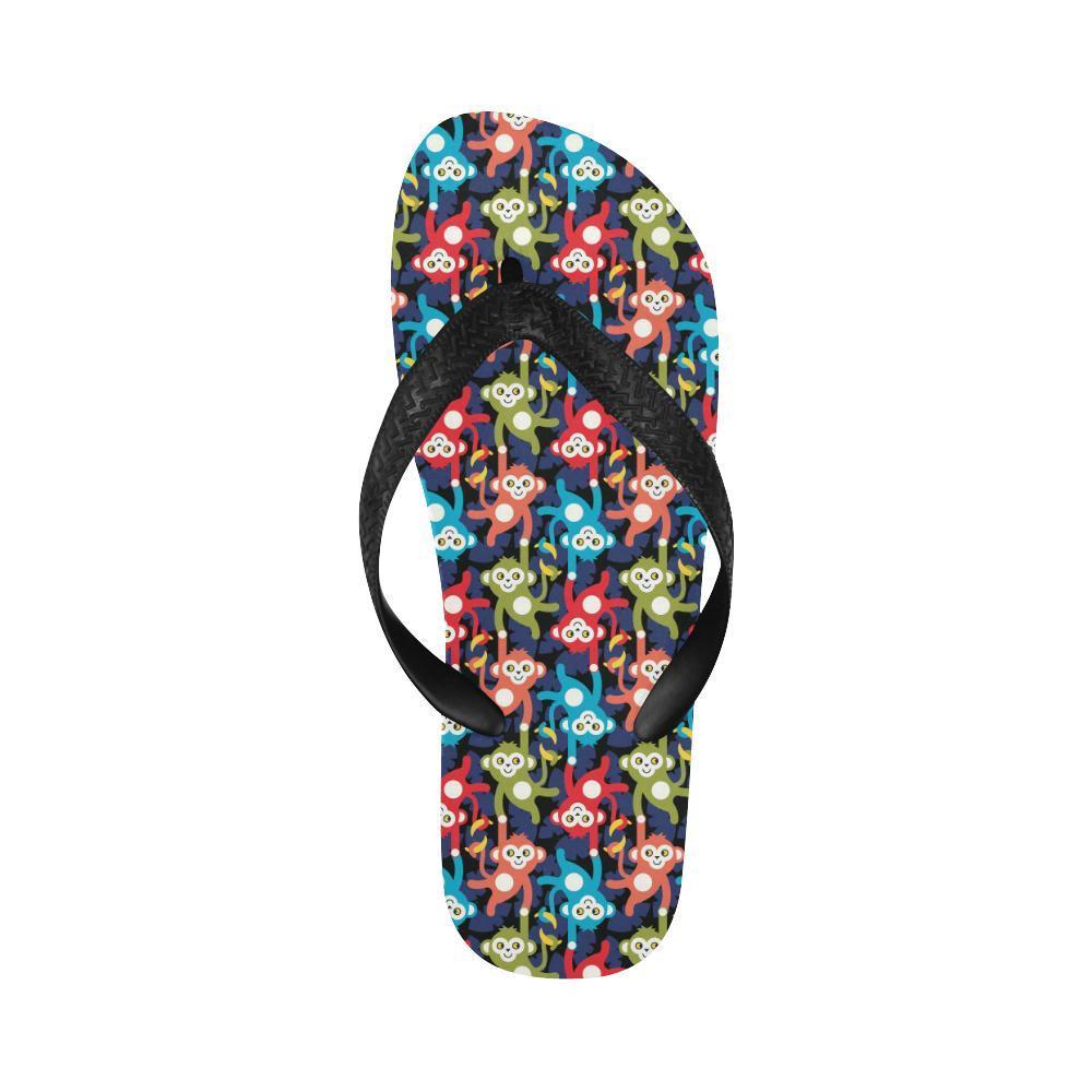 Monkey Colorful Design Themed Print Flip Flops-JTAMIGO.COM