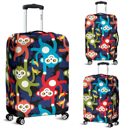 Monkey Colorful Design Themed Print Luggage Cover Protector
