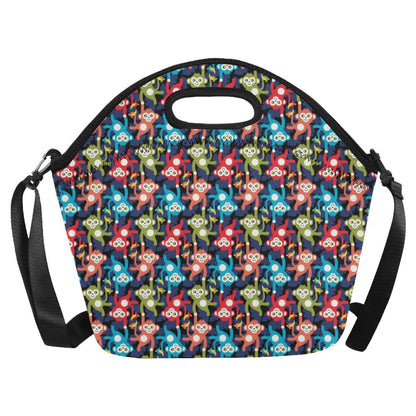 Monkey Colorful Design Themed Print Neoprene Lunch Bag (Model 1669)(Large)-JTAMIGO.COM