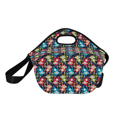 Monkey Colorful Design Themed Print Neoprene Lunch Bag (Model 1669)(Large)-JTAMIGO.COM