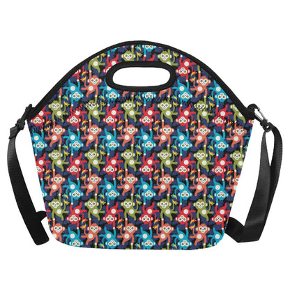 Monkey Colorful Design Themed Print Neoprene Lunch Bag (Model 1669)(Large)-JTAMIGO.COM