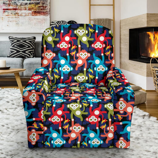 Monkey Colorful Design Themed Print Single Sofa Slipcover -JTAMIGO.COM