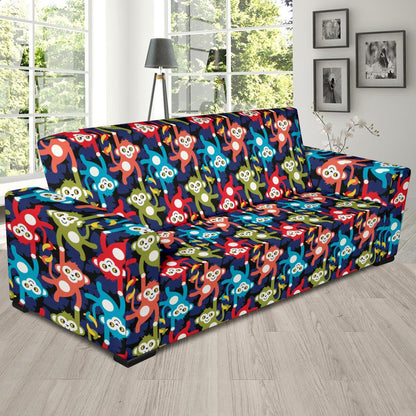 Monkey Colorful Design Themed Print Sofa Slipcover-JTAMIGO.COM