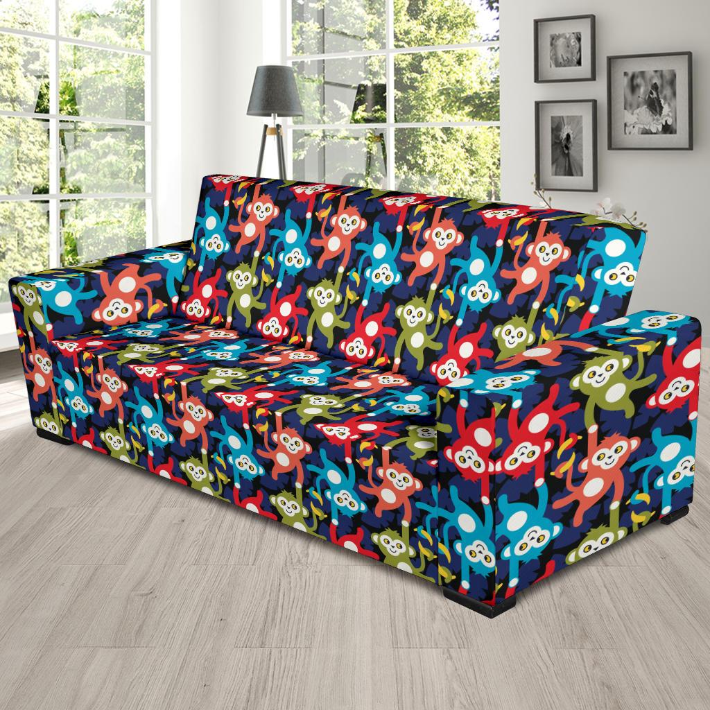 Monkey Colorful Design Themed Print Sofa Slipcover-JTAMIGO.COM