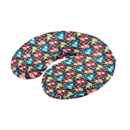 Monkey Colorful Design Themed Print U-Shaped Travel Neck Pillow-JTAMIGO.COM