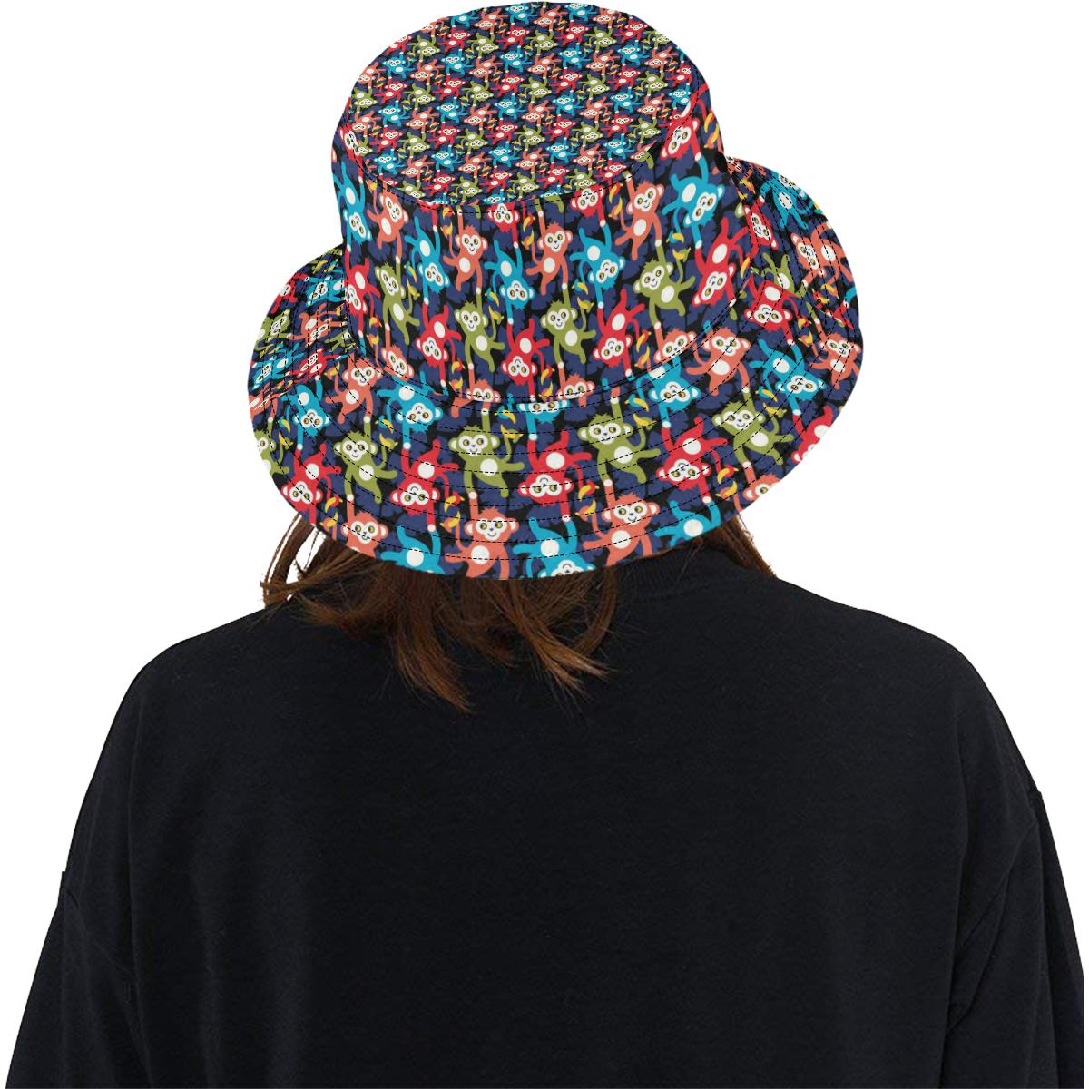 Monkey Colorful Design Themed Print Unisex Bucket Hat