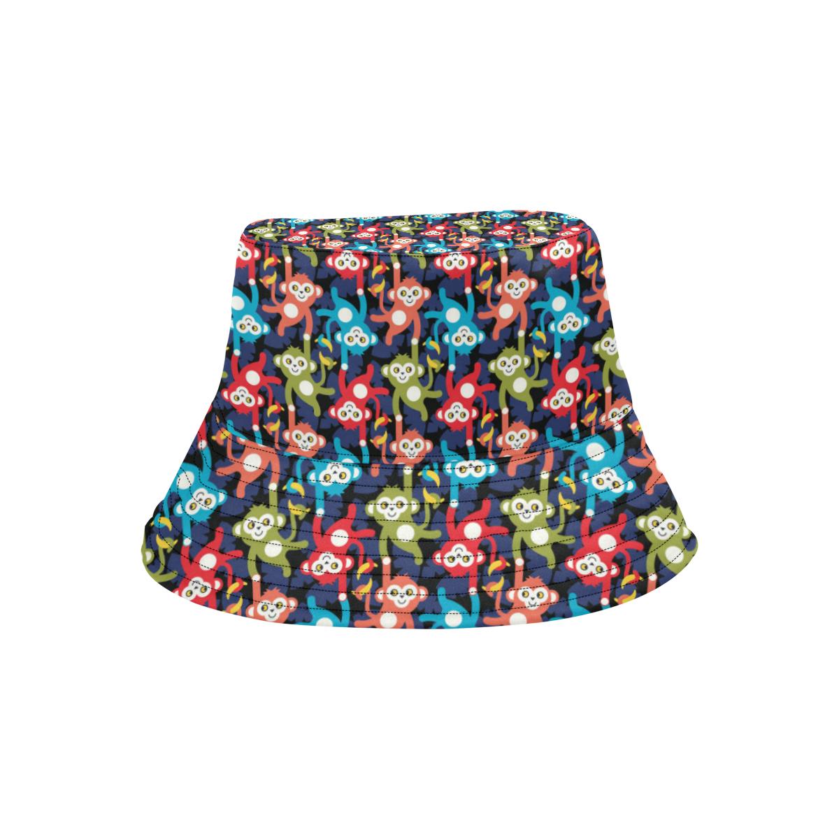 Monkey Colorful Design Themed Print Unisex Bucket Hat