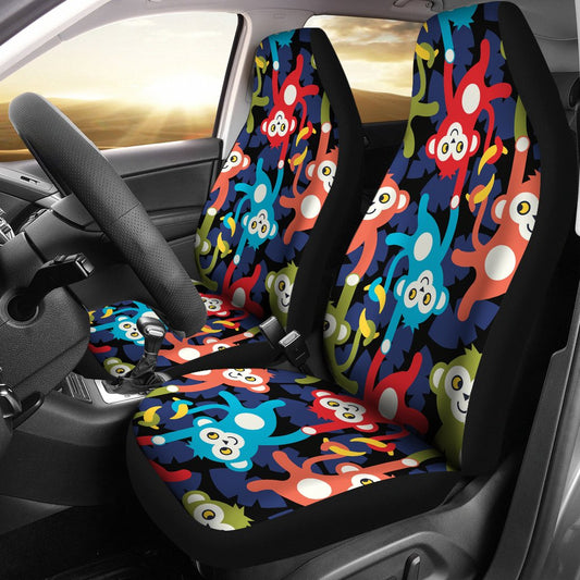 Monkey Colorful Design Themed Print Universal Fit Car Seat Covers