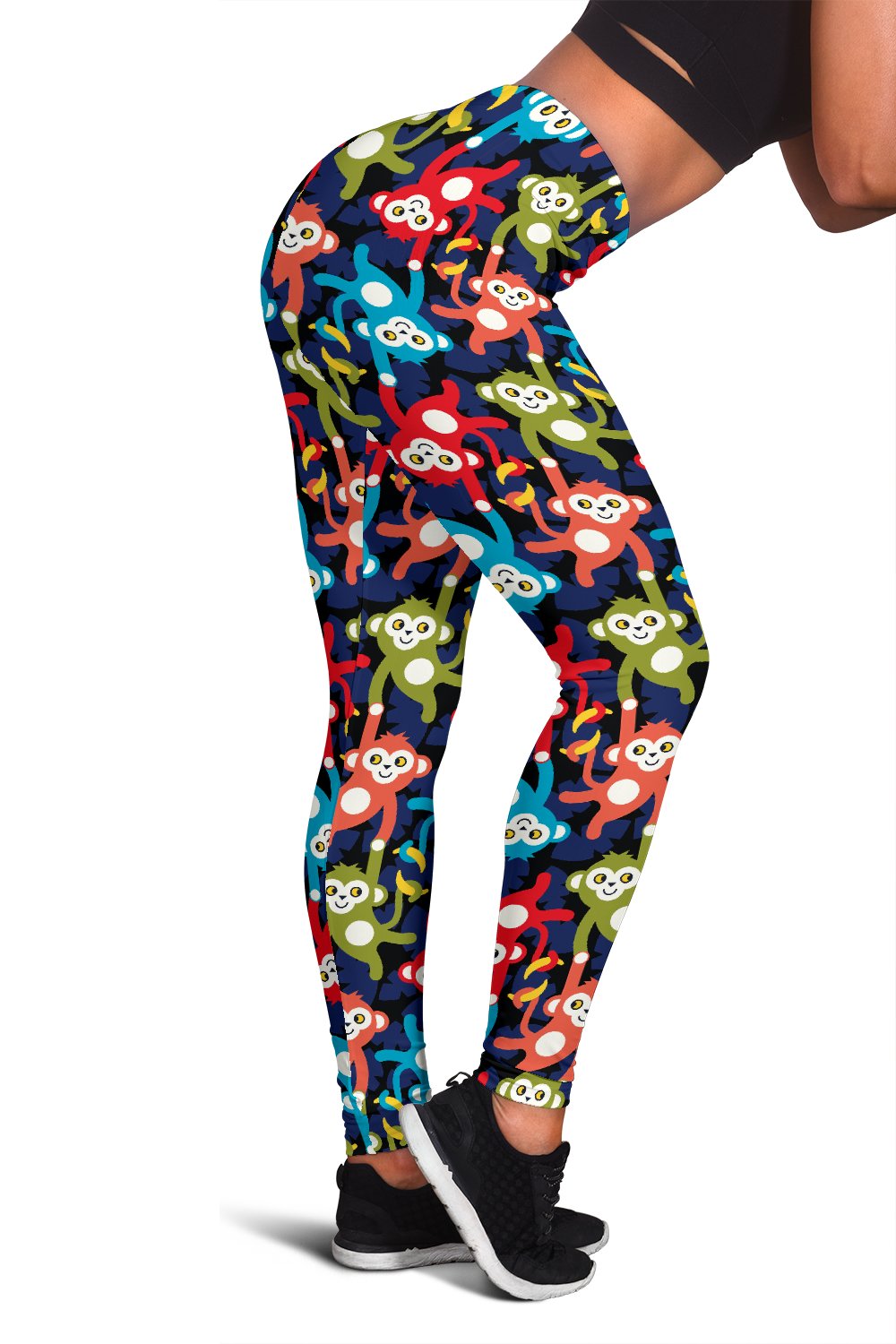 Monkey Colorful Design Themed Print Women Leggings