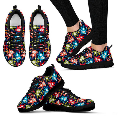 Monkey Colorful Design Themed Print Women Sneakers Shoes