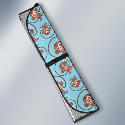 Monkey Cute Design Themed Print Car Sun Shade For Windshield