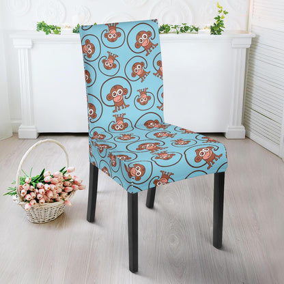 Monkey Cute Design Themed Print Dining Chair Slipcover-JTAMIGO.COM