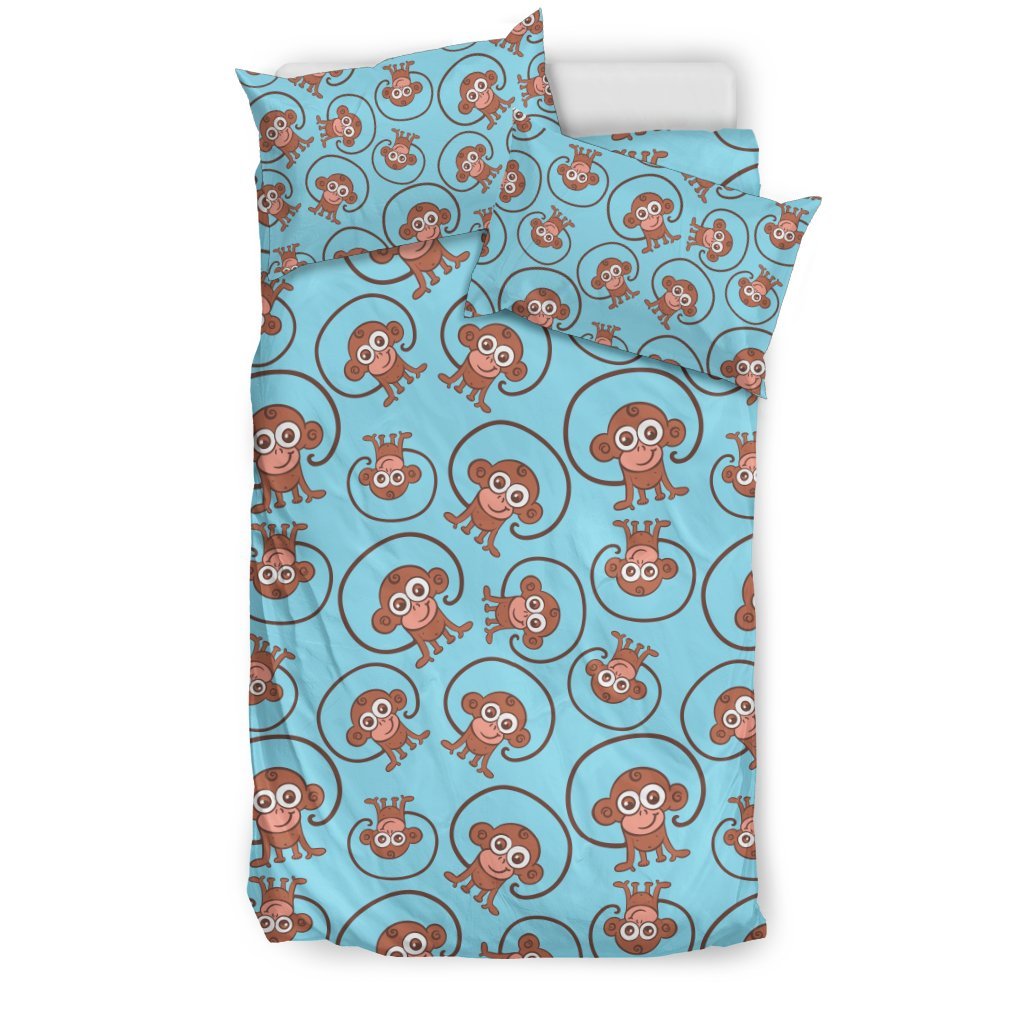 Monkey Cute Design Themed Print Duvet Cover Bedding Set