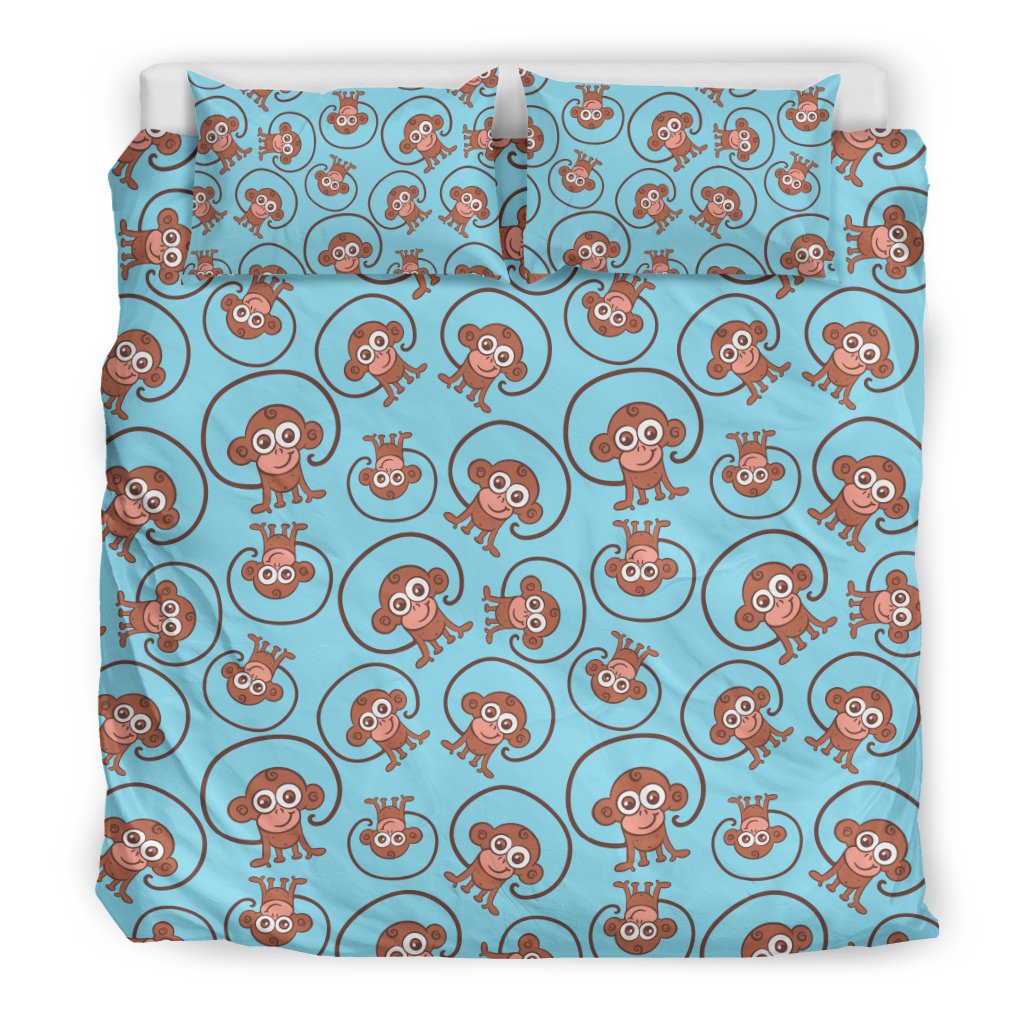 Monkey Cute Design Themed Print Duvet Cover Bedding Set