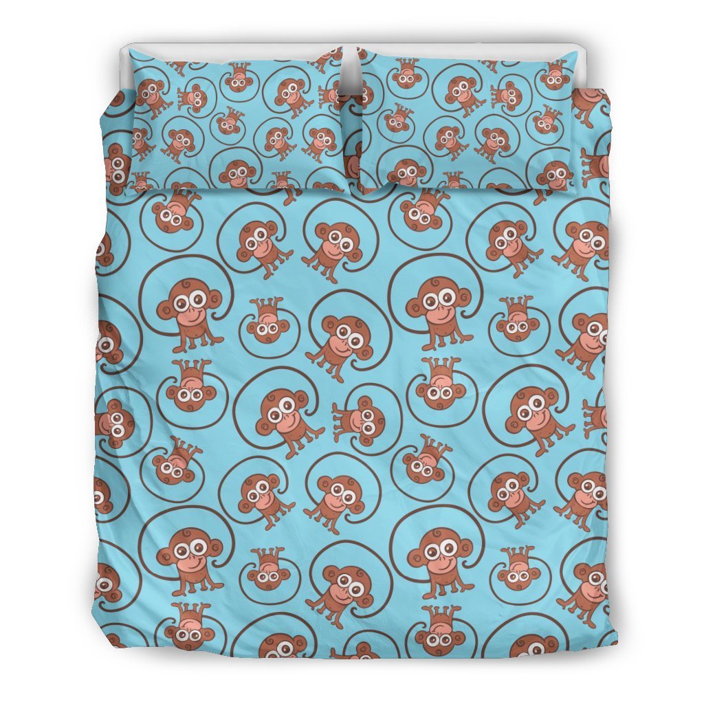 Monkey Cute Design Themed Print Duvet Cover Bedding Set