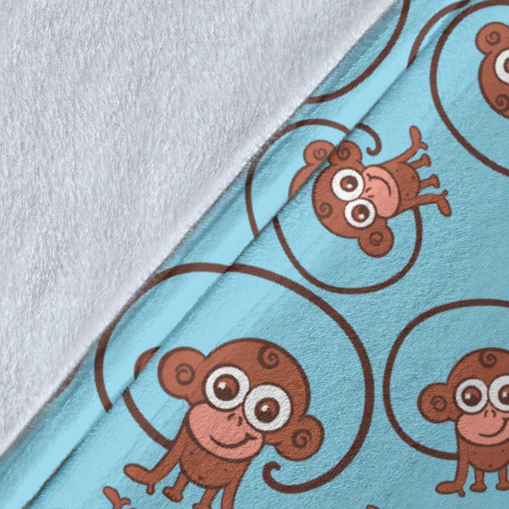 Monkey Cute Design Themed Print Fleece Blanket