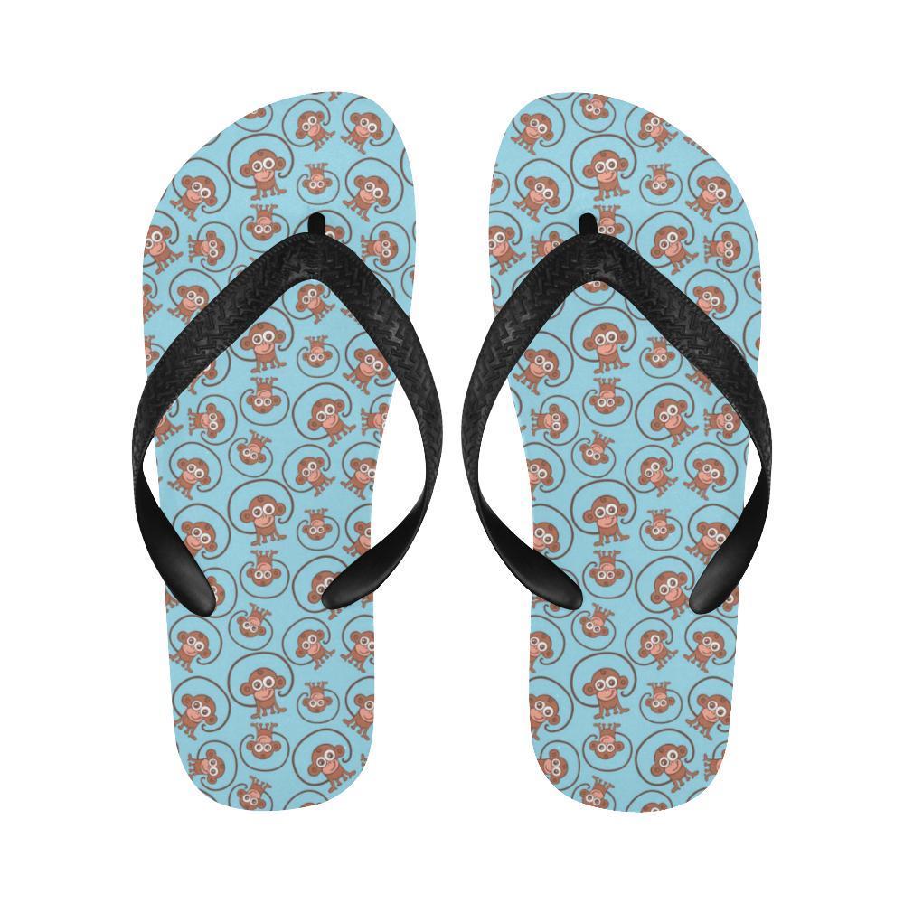 Monkey Cute Design Themed Print Flip Flops-JTAMIGO.COM