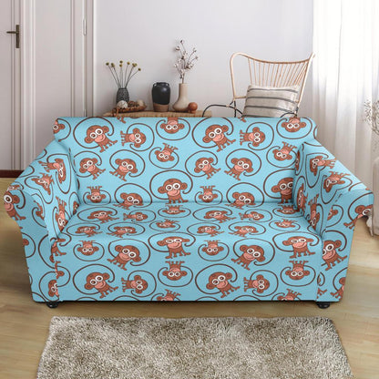 Monkey Cute Design Themed Print Loveseat Slipcover-JTAMIGO.COM